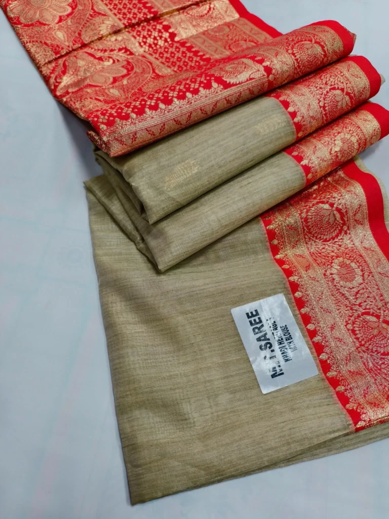 Indian-Kora-Tussar-Silk-Saree-19
