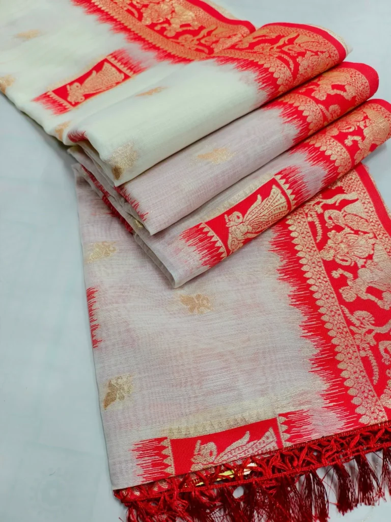 Indian-Kora-Tussar-Silk-Saree-29