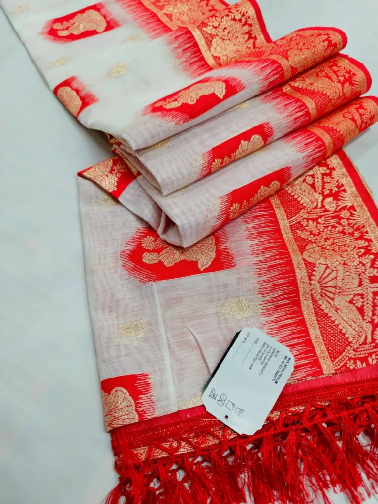 Indian-Kora-Tussar-Silk-Saree-34