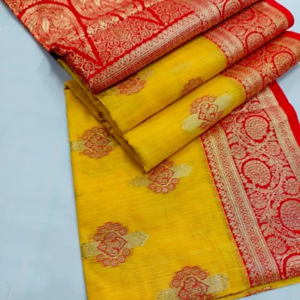 Indian-Kora-Tussar-Silk-Saree-5