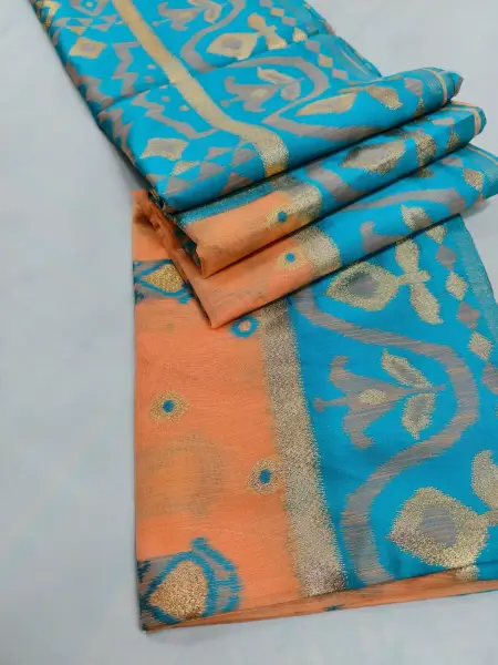 Indian-Kora-Tussar-Silk-Saree-6
