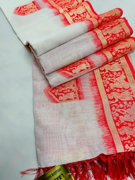 Indian-Kora-Tussar-Silk-Saree-9