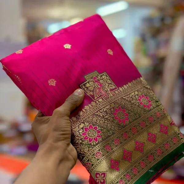 Original Indian Exclusive Meenakari Silk Katan Saree - BDVIVE 0045 1245