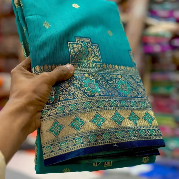 Original Indian Exclusive Meenakari Silk Katan Saree - BDVIVE 0045 7694