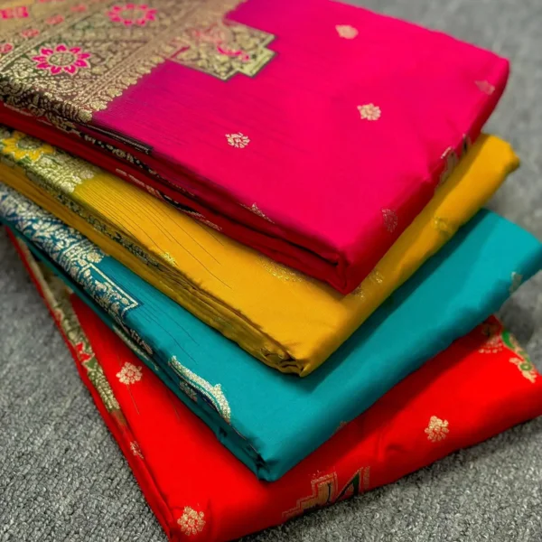 Original Indian Exclusive Meenakari Silk Katan Saree - BDVIVE 0045 3702