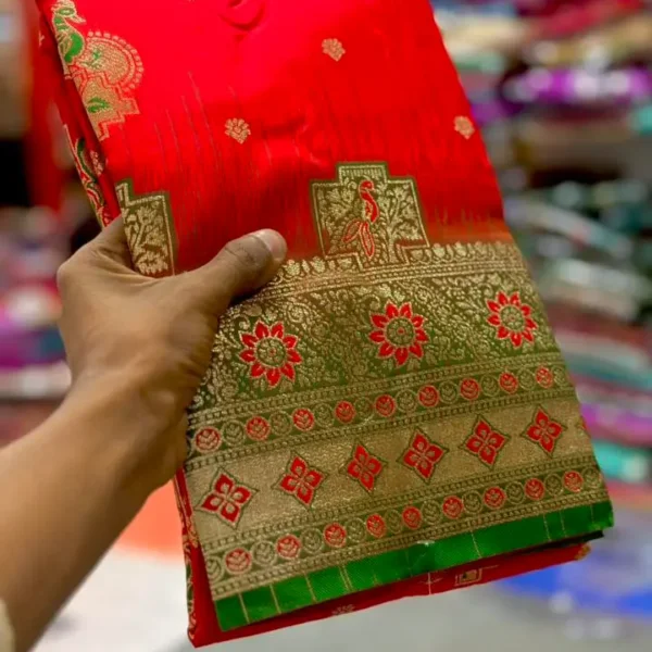 Original Indian Exclusive Meenakari Silk Katan Saree - BDVIVE 0045 3739